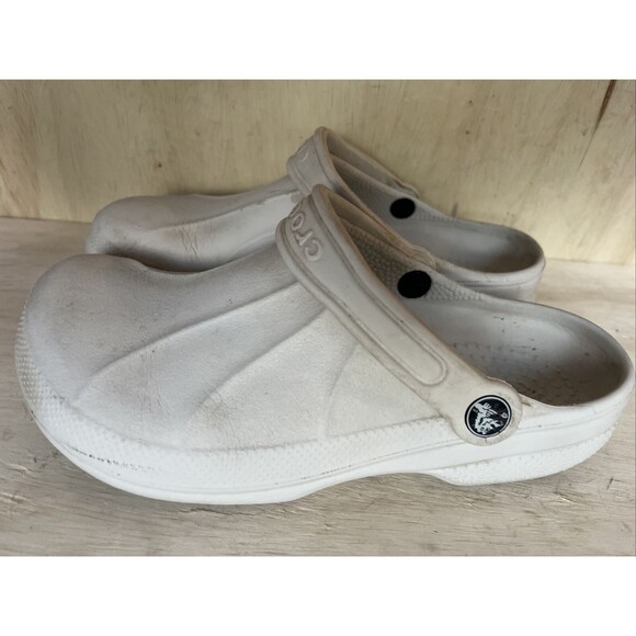 Crocs Mens Size 6 Classic Comfort Clogs Tan Beige Slip-On Waterproof Garden - Picture 3 of 9